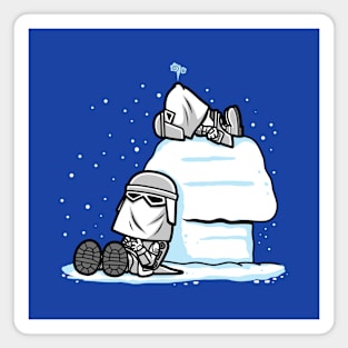 Funny Cute Sci-fi Winter Snow Soldier Cartoon Parody Magnet